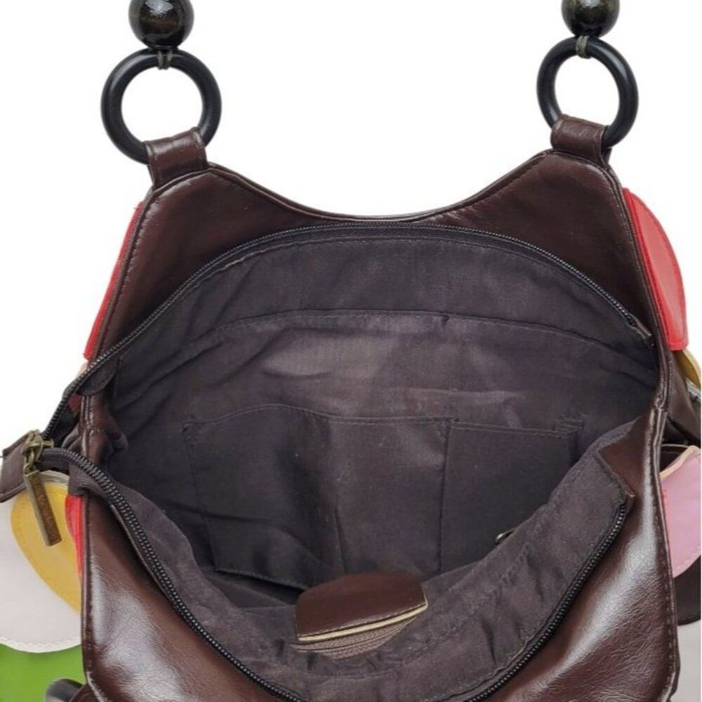 Colorful Multi-Disc Hobo Bag in Black with Bright Accents - Picture 4 of 7